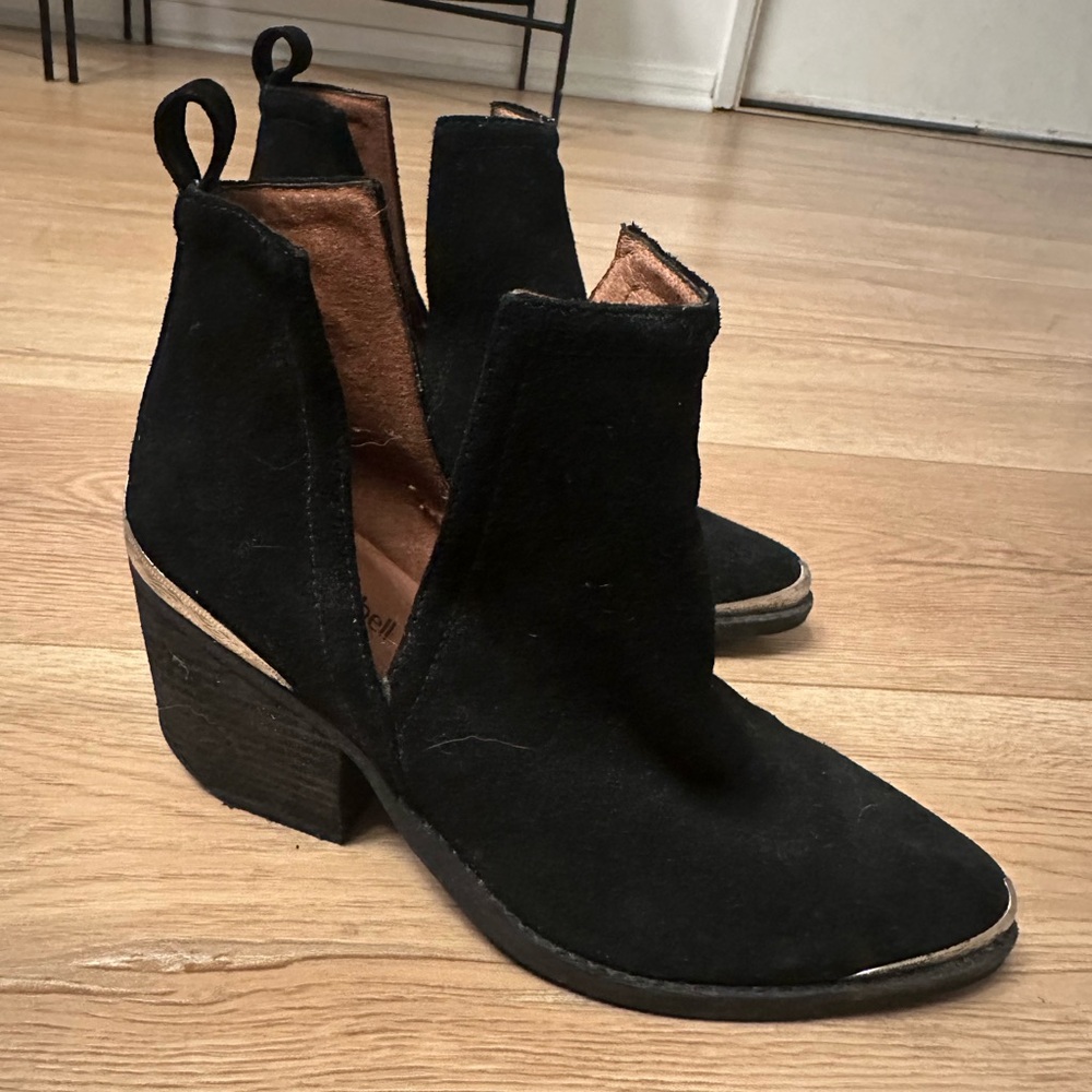 Jeffrey Campbell Black Ankle Booties with Chunky Heel